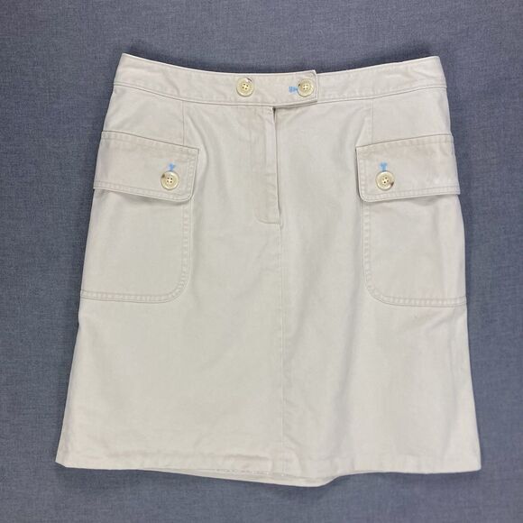 J. McLaughlin Dresses & Skirts - J. McLaughlin Skirt Womens Size 4 Beige Khaki Lace Trim Outdoor Summer Vacay